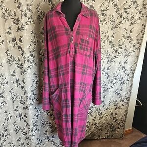 Soft Surroundings Pink Plaid Dress